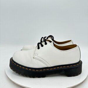 Dr. Martens Women Size 5 1461 Bex White Leather Black Lace Up Platform Shoes